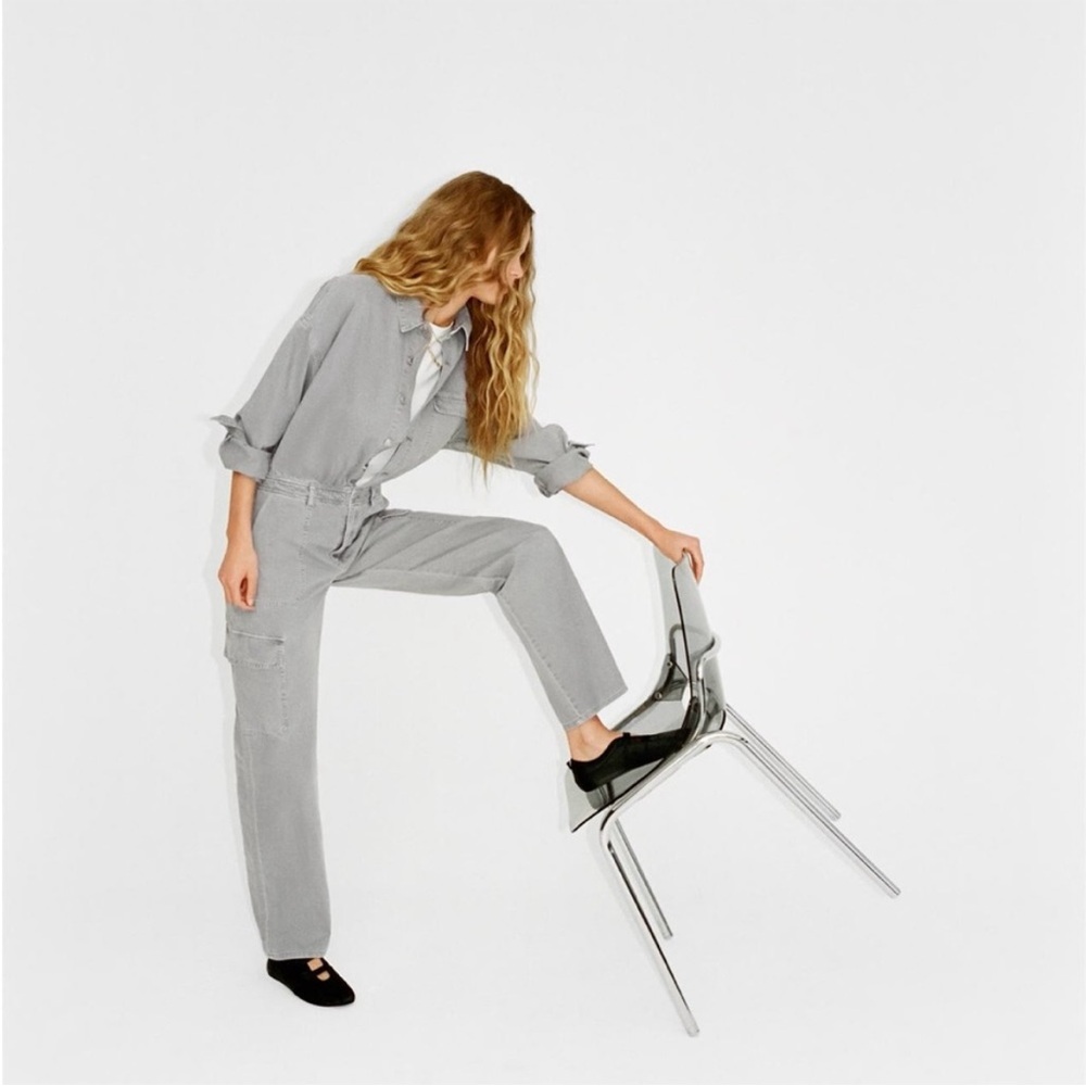 Zara Gray Utility Jumpsuit